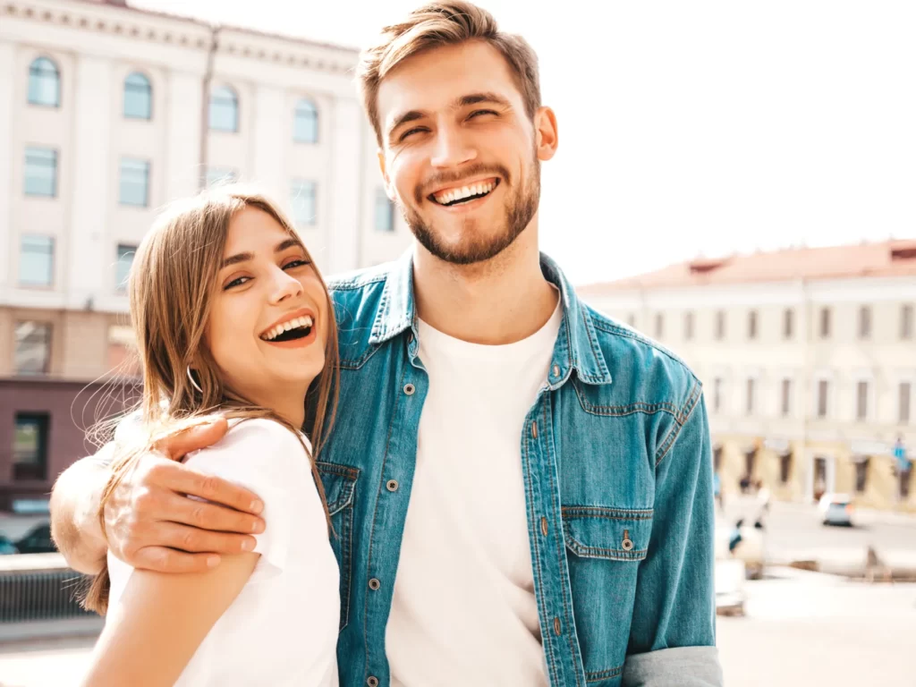 portrait of handsome man and his girlfriend posing utc